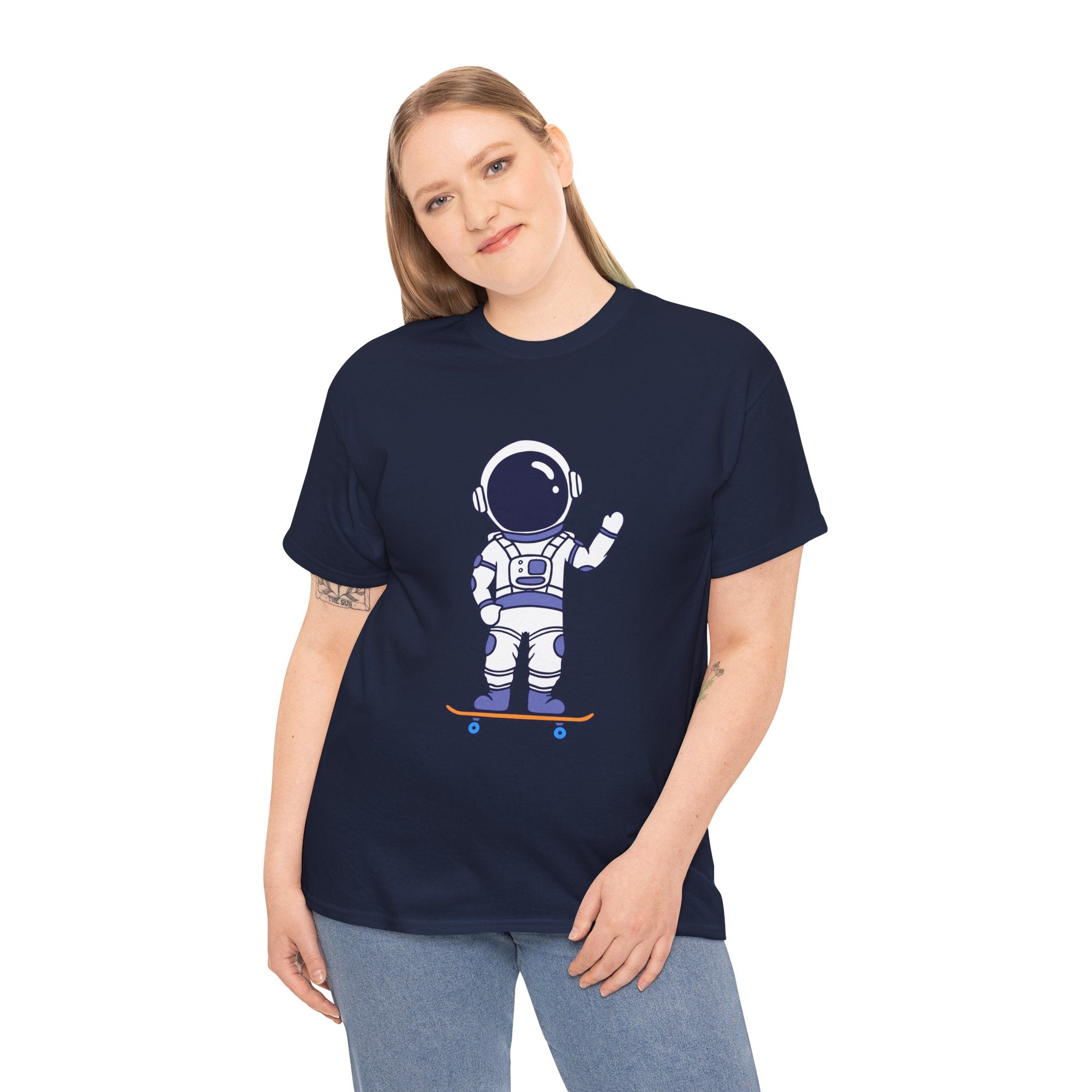 Astronaut Skateboarding Mens Womens Unisex T-Shirt