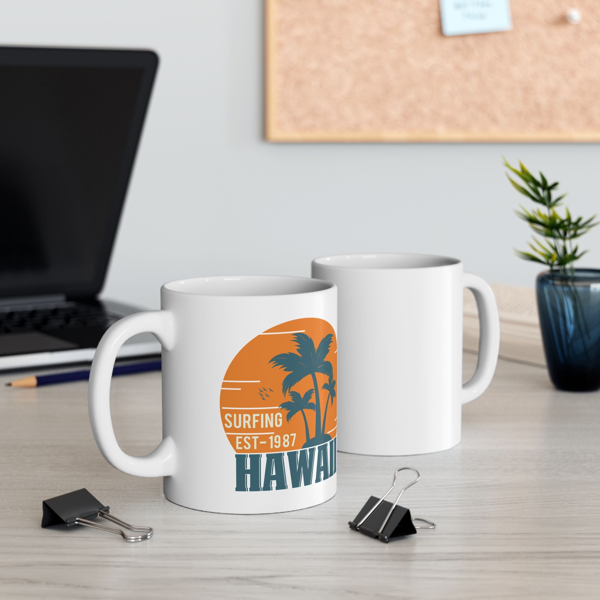 Surfing Hawaii Souvenir Gift Ceramic Mug