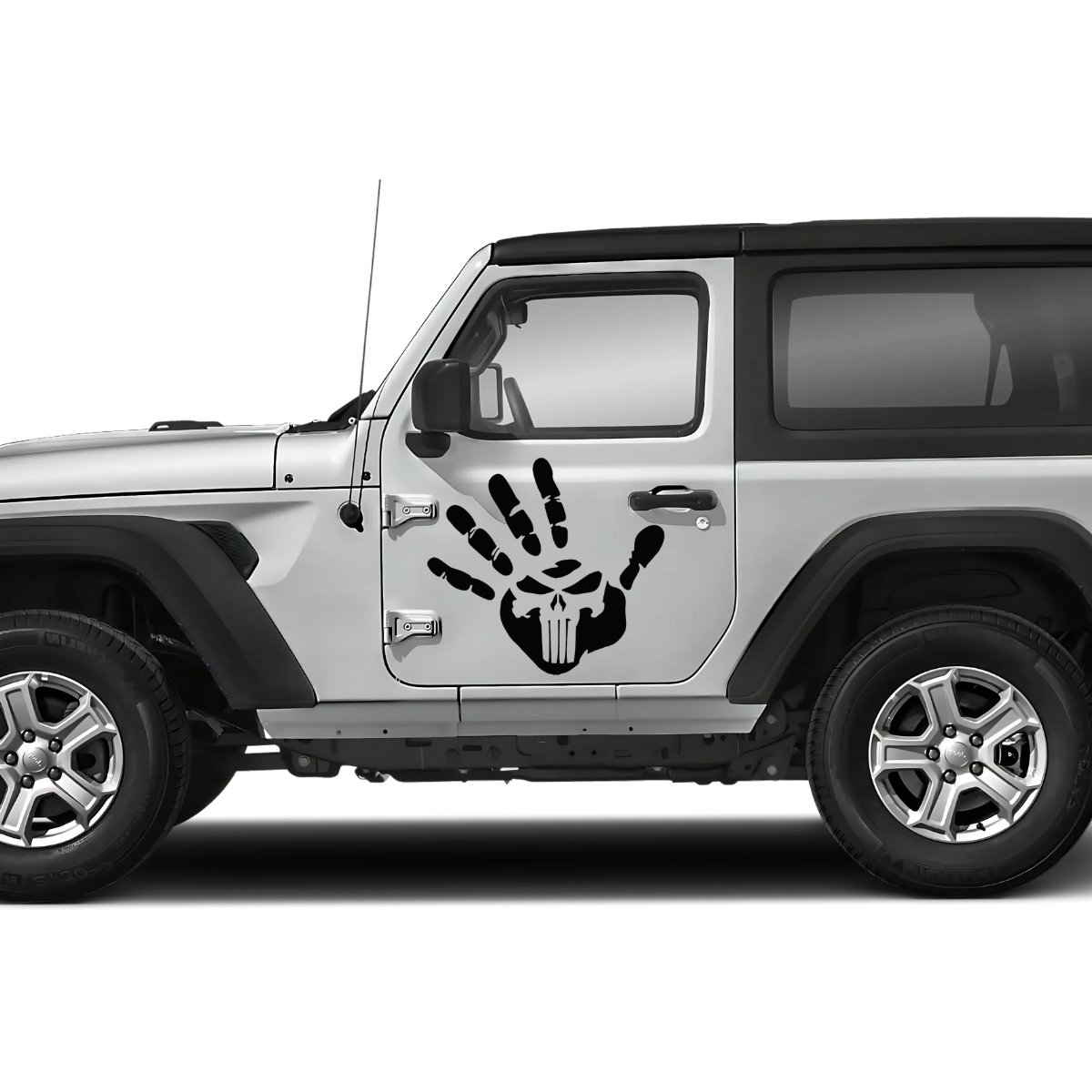 Punisher Skull Handprint Jeep Decal