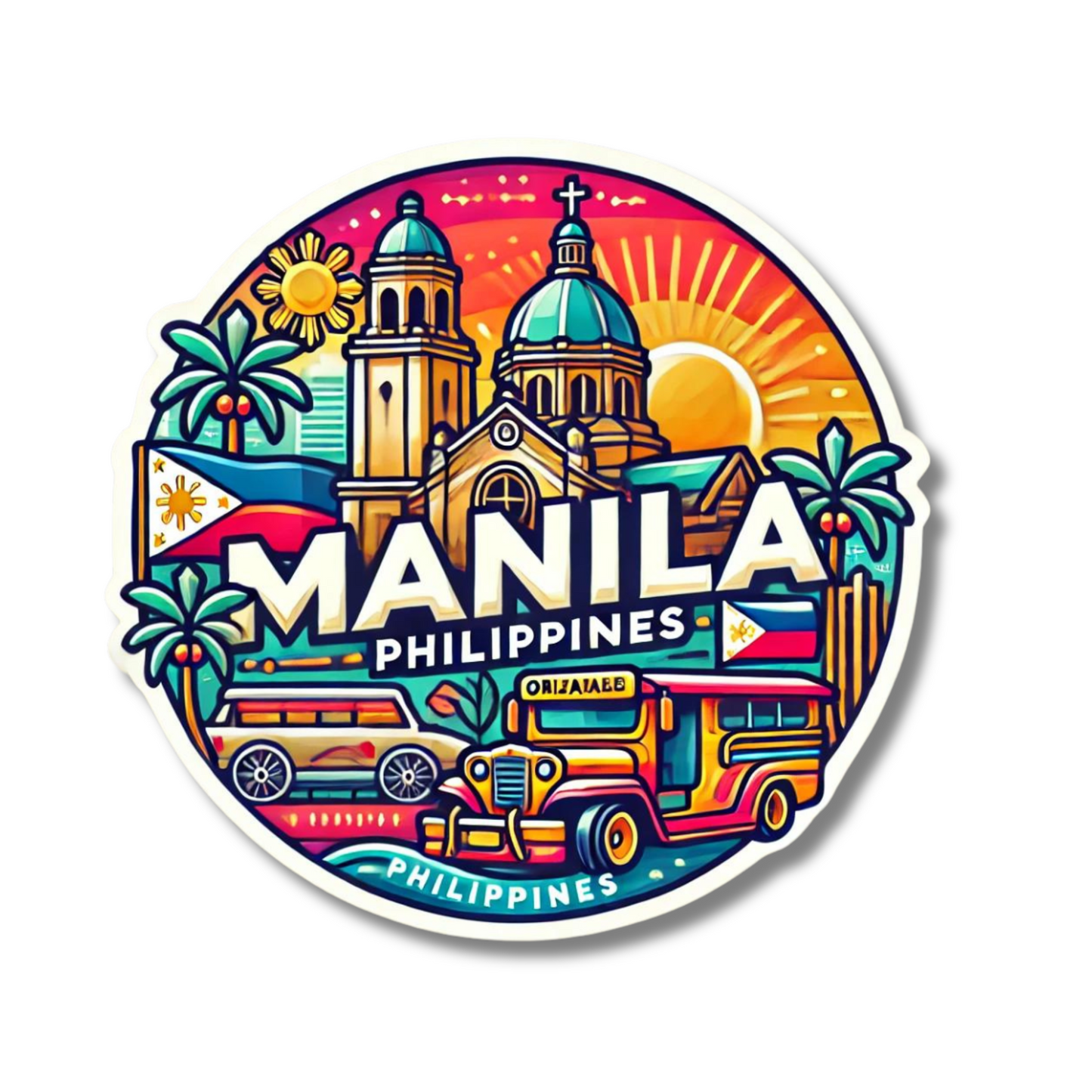 Manila Philippines Souvenir Sticker For Car Laptop