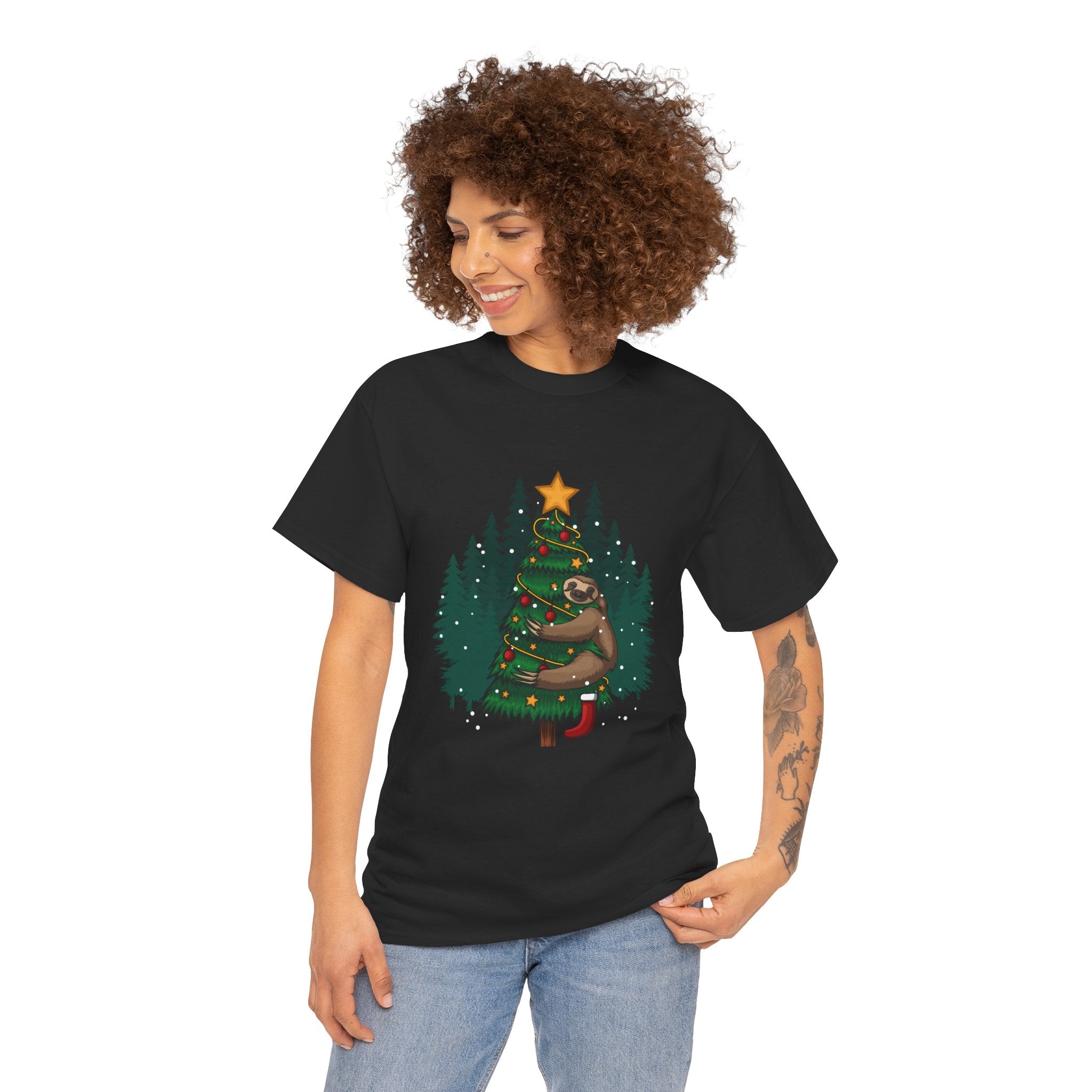 Funny Sloth Christmas Tree Unisex T-Shirt