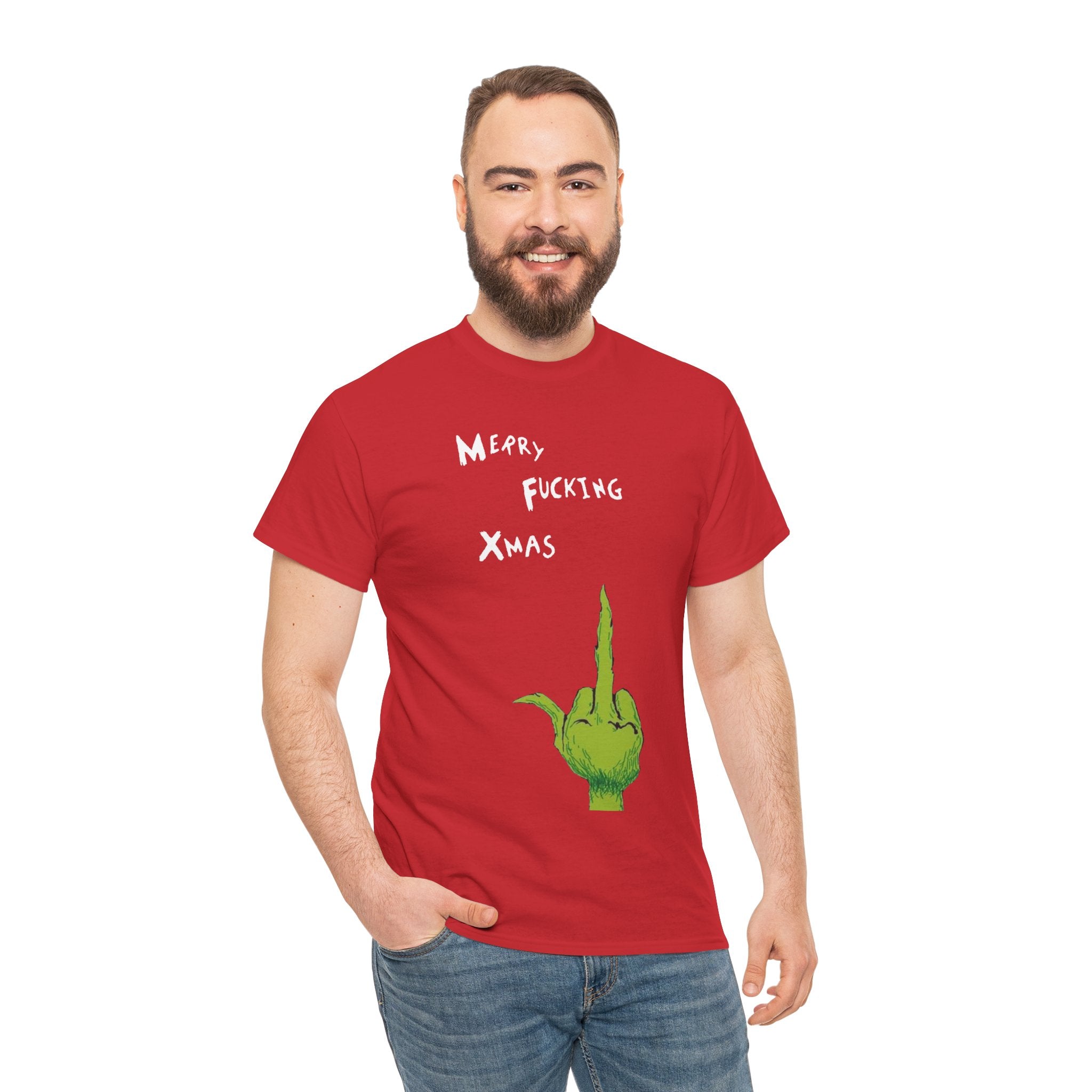 Merry F*cking Christmas Grinch Movie Funny Unisex Heavy Cotton Tee