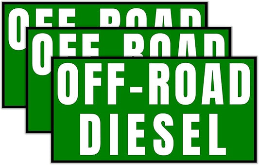 Off Road Diesel 5" Green Black Sticker Decal Self Adhesive Safety Industrial Label Fuel Offroad - 3 Pack