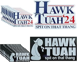 20PCS Hawk Tuah Spit on That Thang Funny Bumper Sticker Hilarious Meme Decal Prank Gag Gift Idea Hawk Tush(5.5 * 3.96 Inch), Blue