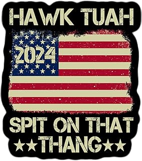 HAWK TUAH 2024 SPIT ON THAT THANG funny 3" trending meme sticker, Perfect for planners, tumblers, cell phones, laptops, toolboxes, scrapbooks, Hawk Tuah Tush sticker, NOT a vehicle decal!!!!