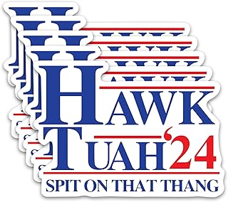 Hawk Tuah Spit On That Thang Funny Car Decals Stickers, Spit On That Thing - Hawk Tush Spit On That Thang Bumper Sticker, Viral Girl Meme, Waterproof Vinyl for Cars, Trucks, Laptops 6inx2.7in (5 Pack)