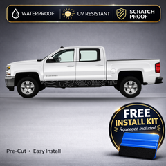 Chevy Silverado Topographic Rocker Panel Decals - Topo Map Stripe Kit Set of 2 (2014-2018)