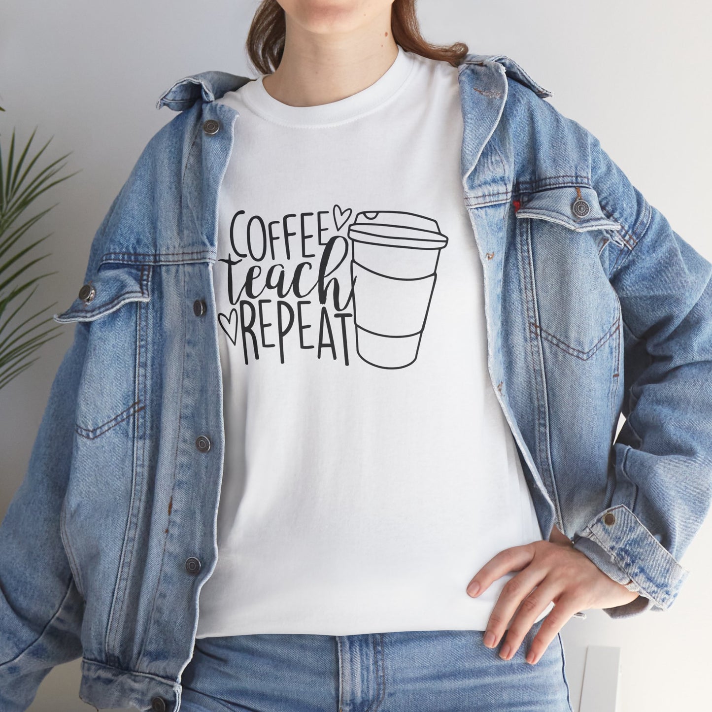 Coffee Teach Repeat Teacher School Unisex Graphic Novelty Tee