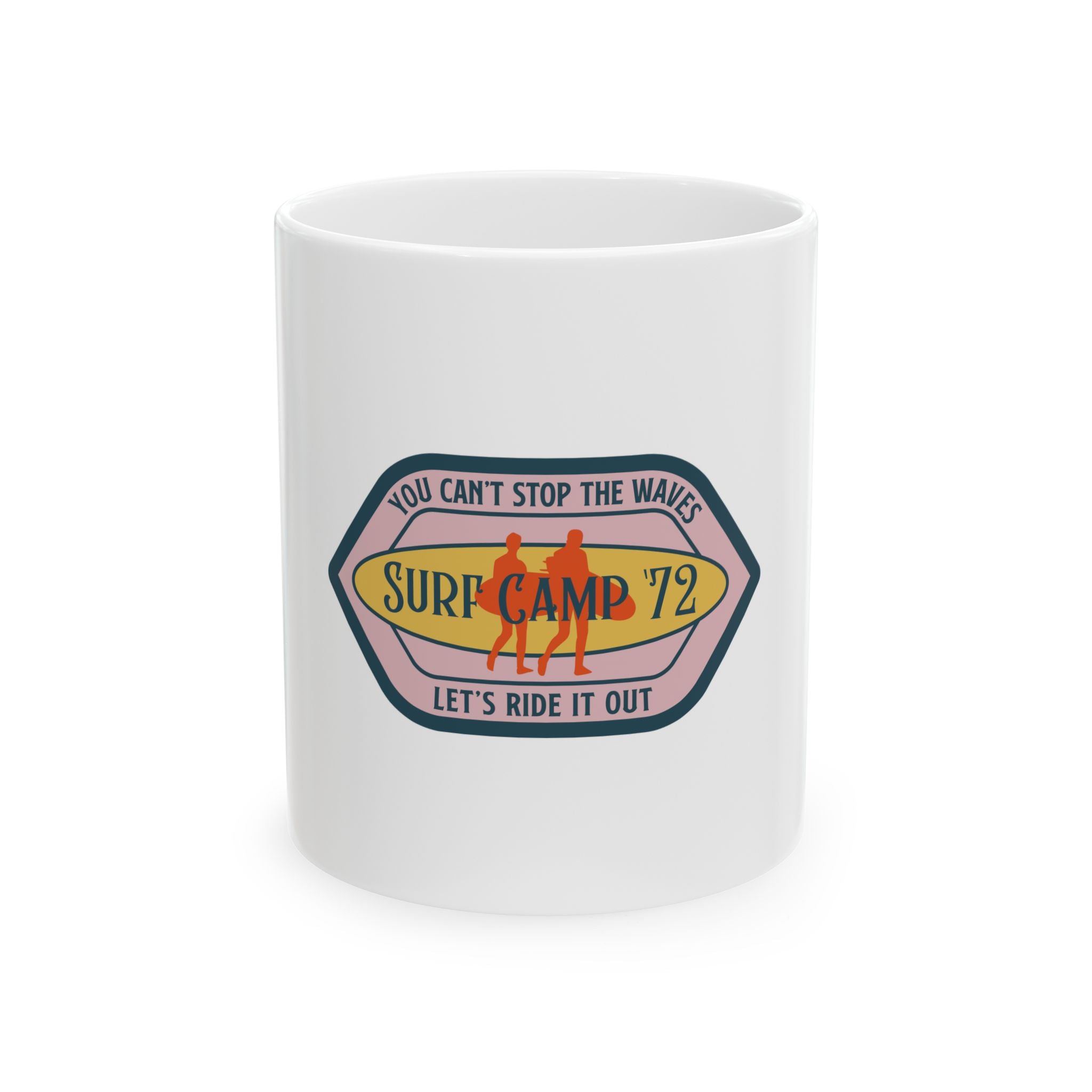 Surfing Retro Graphic Novelty Ceramic Coffee Mug