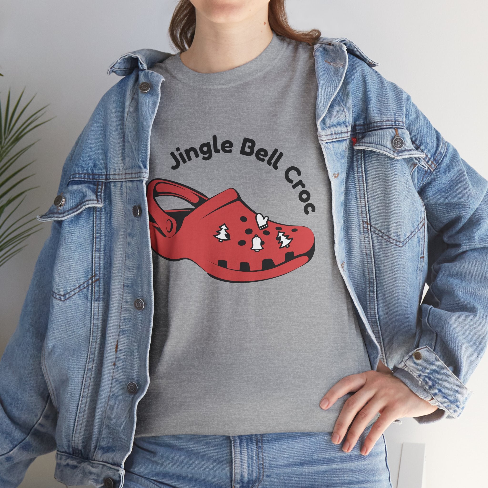 Funny Christmas Holiday Jingle Bell Croc Unisex Tee T-Shirt