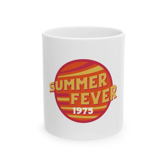 Summer Fever 1975 Vintage Retro Graphic Novelty Ceramic Coffee Mug