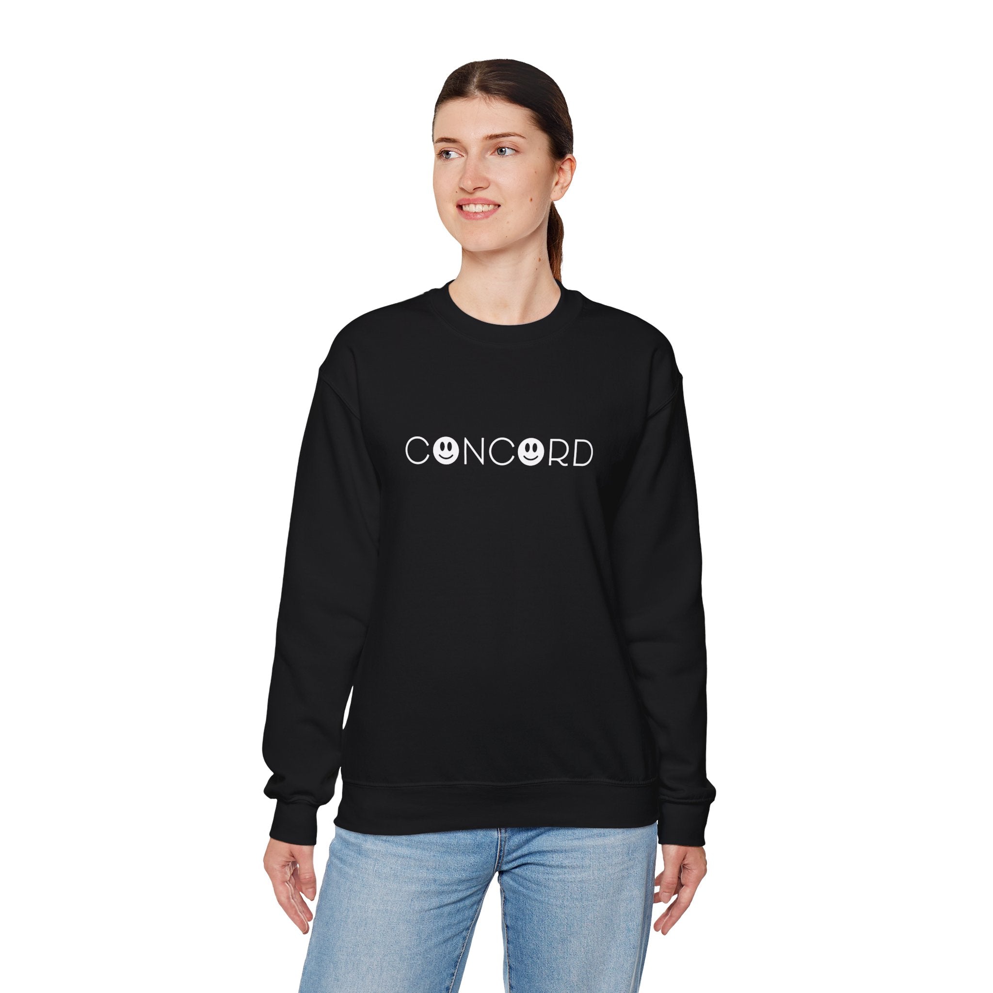 Concord North Carolina NC Smiley Face Crewneck Sweatshirt