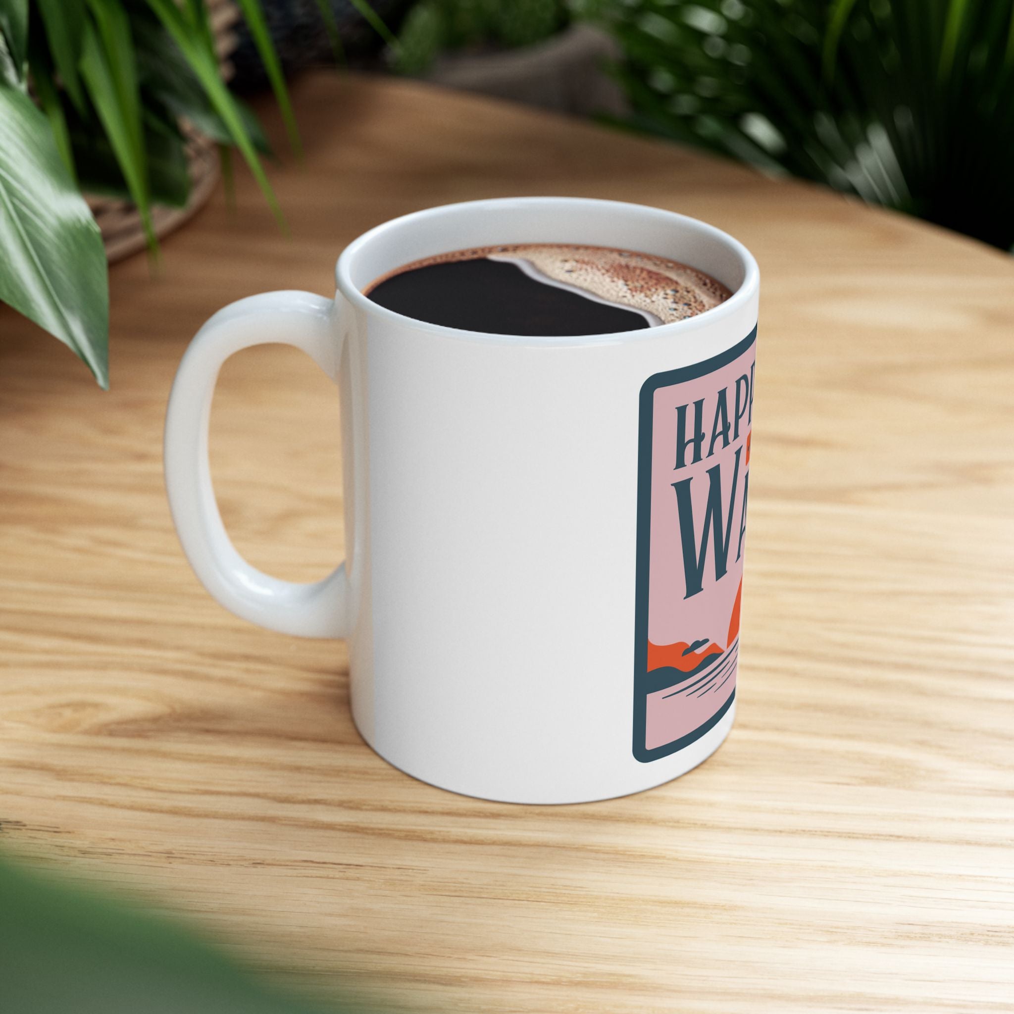 Retro Wave Ocean Beach Graphic Novelty Ceramic Coffee Mug