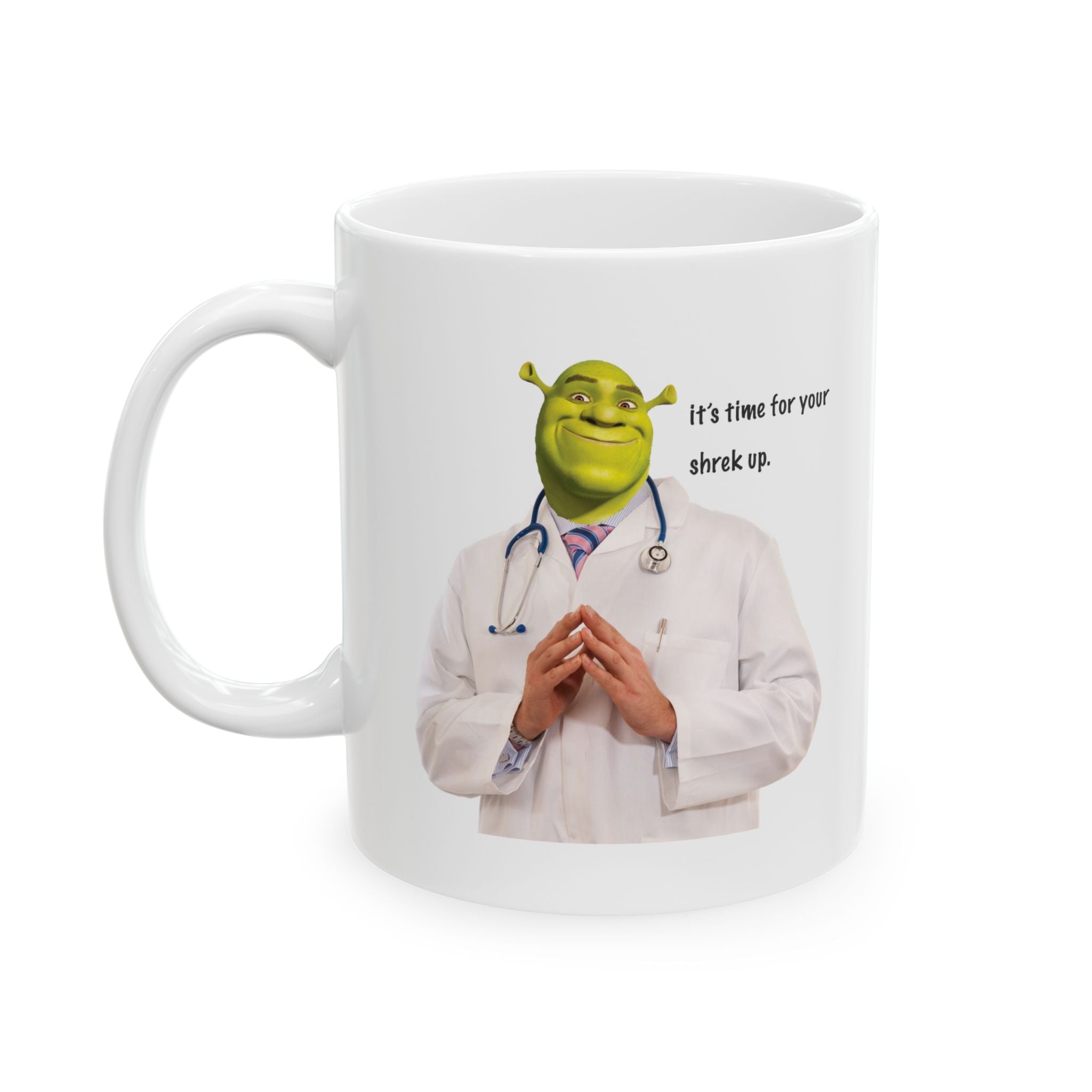 Funny Shrek Up Meme Coffee Ceramic Mug