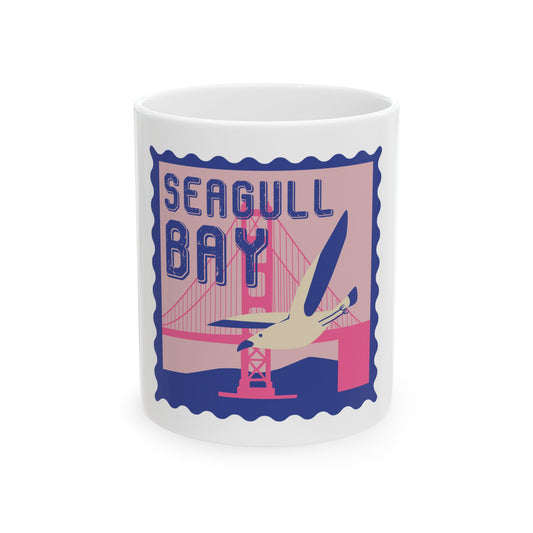 Seagull Bay Retro Graphic Novelty Ceramic Coffee Mug