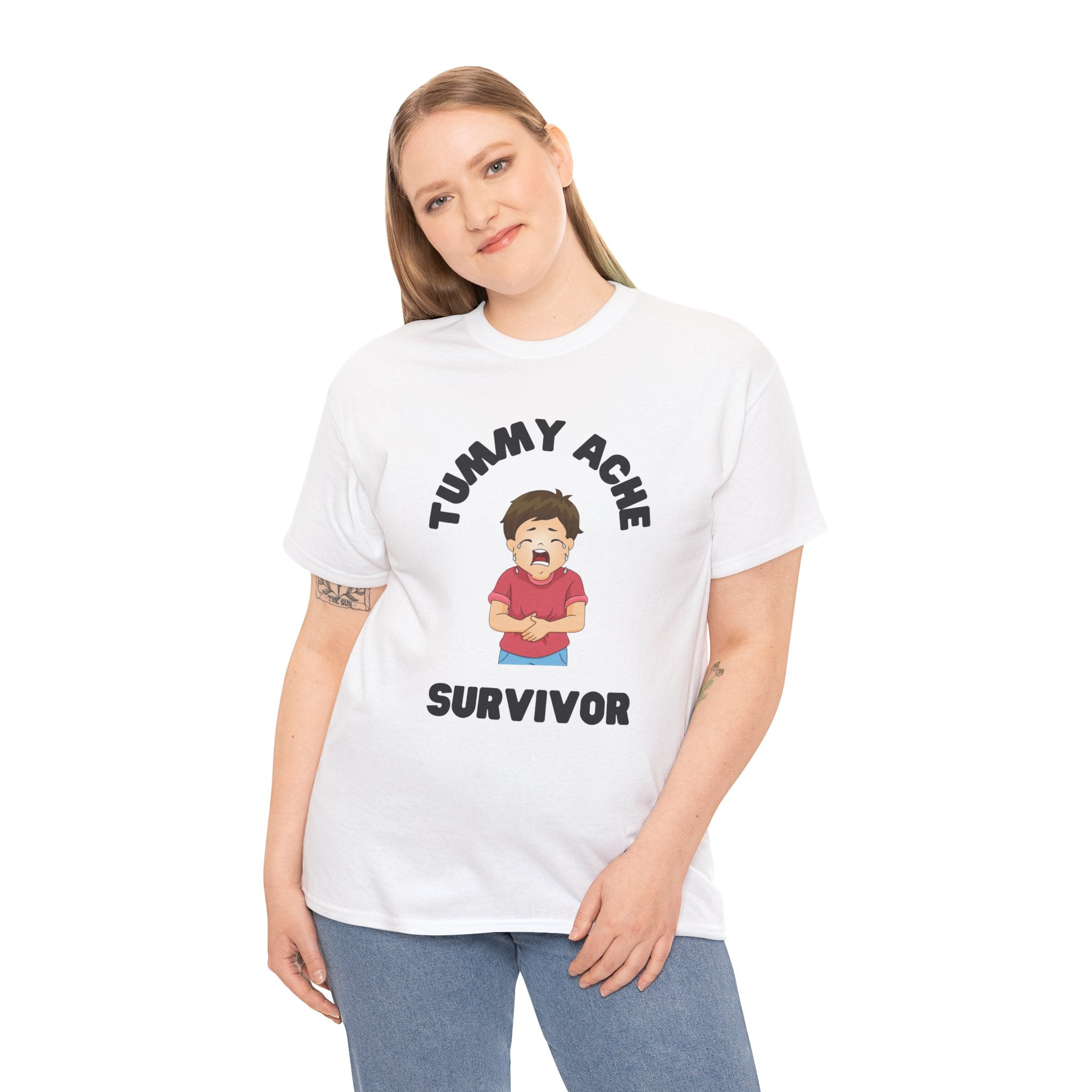 Tummy Ache Survivor Funny Meme Unisex Mens Women T-Shirt