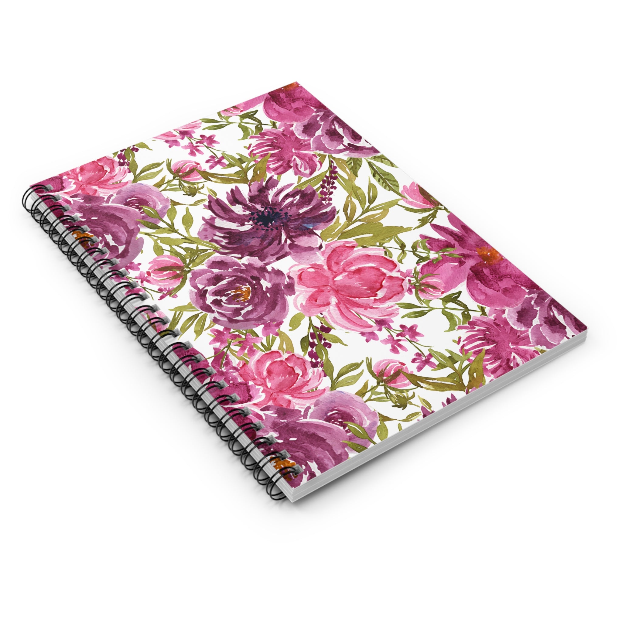 Cute Floral Watercolor Style Retro Plant Flower Spiral Journal Notebook