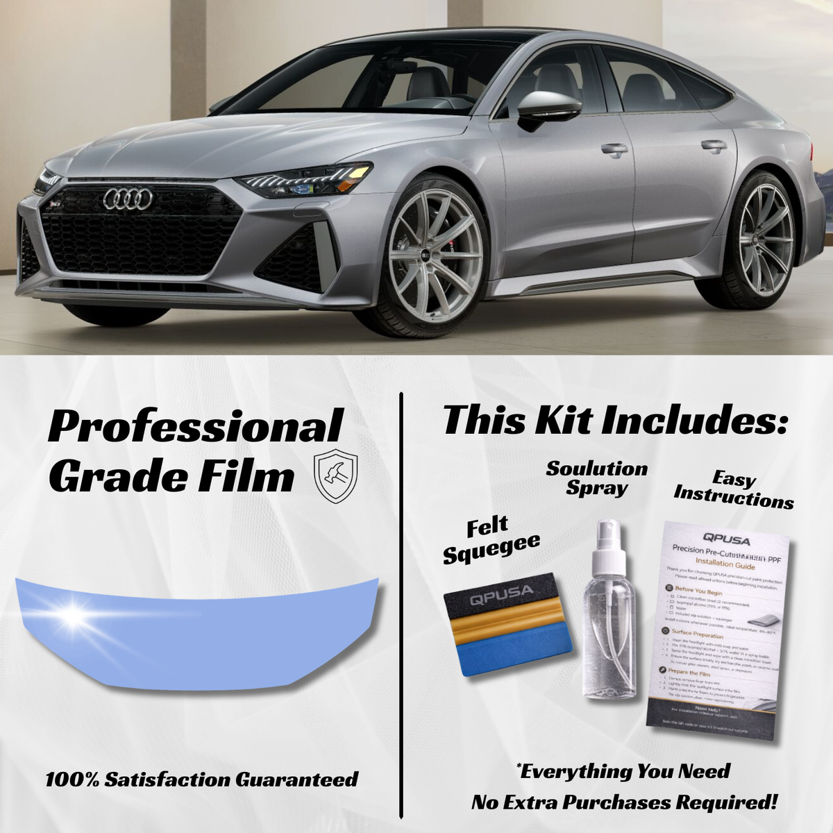 Audi RS7 (2021-2026) Partial Hood PPF Protection Kit - Pre-Cut