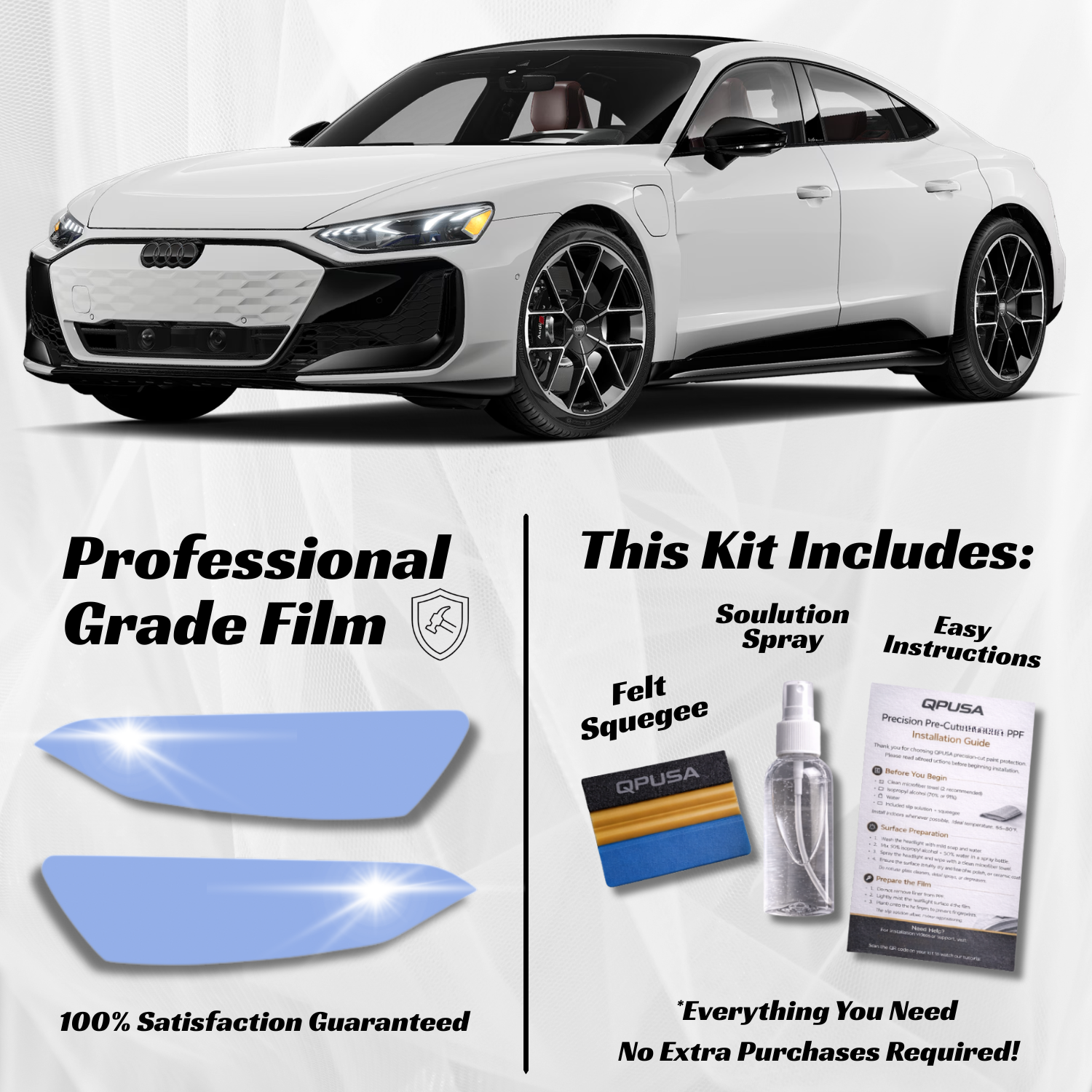Audi e-tron GT RS Headlight PPF Protection Kit - Pre-Cut