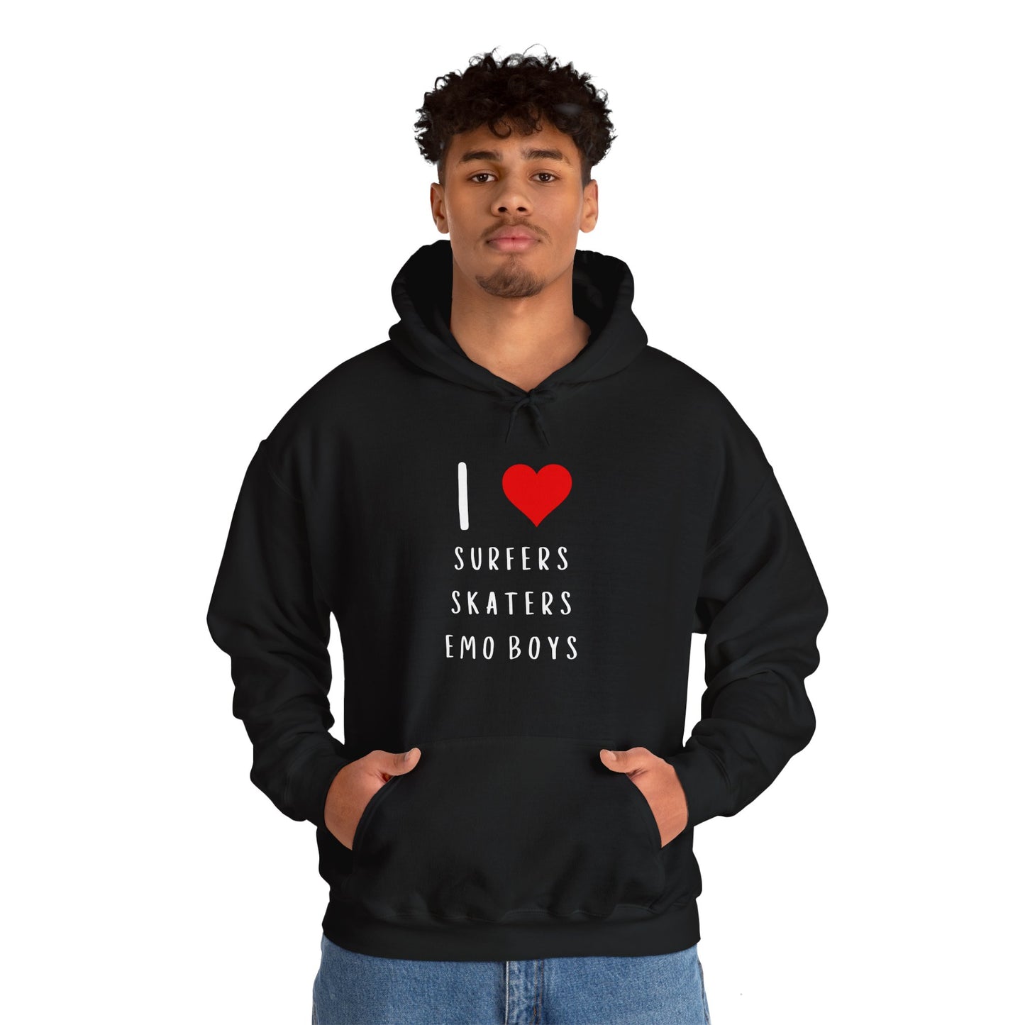 Copy of Funny Women's I Love Surfers Skaters Emo Boys Graphic Novelty Hoodie