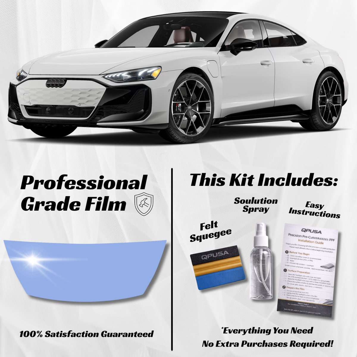 Audi e-tron GT RS Partial Hood PPF Protection Kit - Pre-Cut