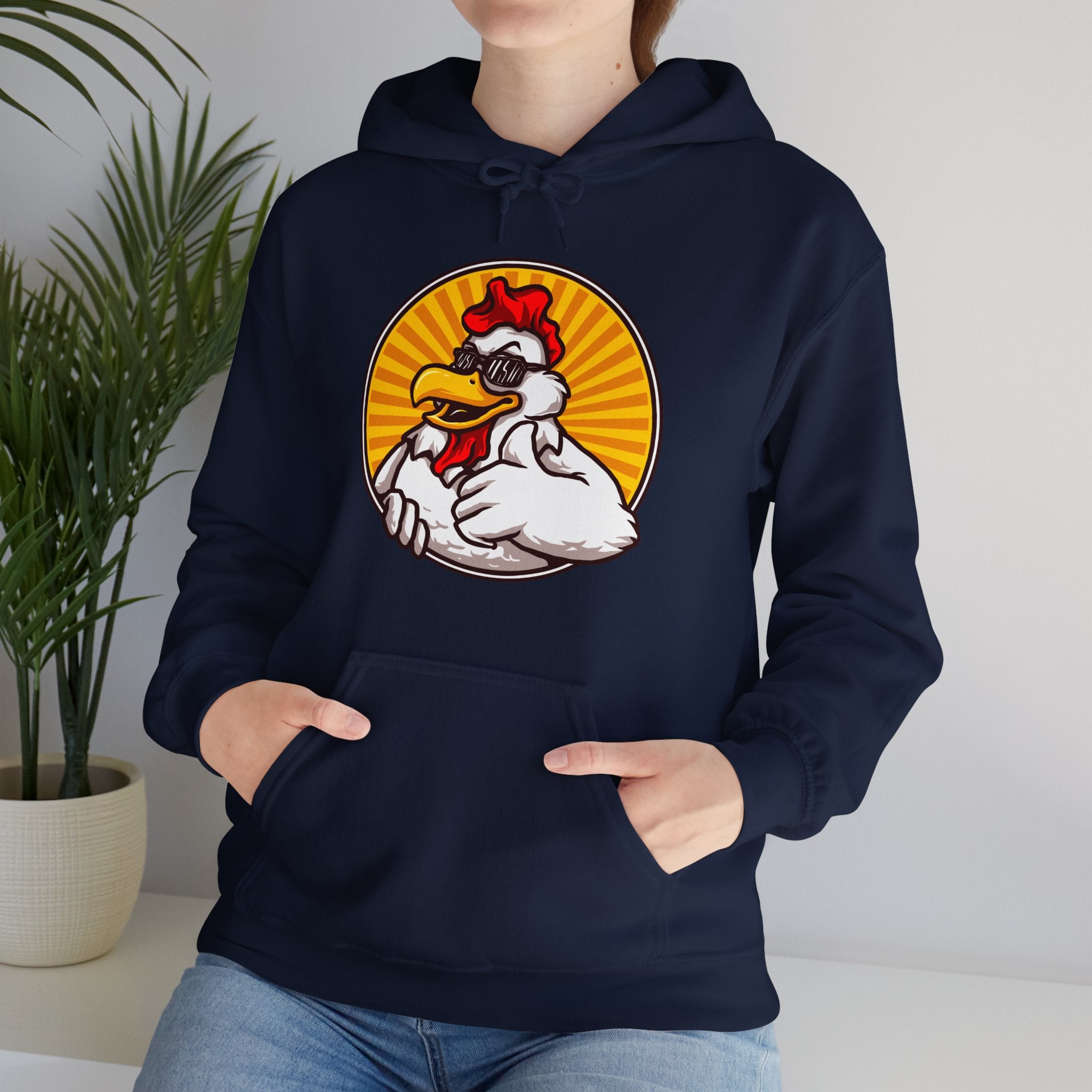 Funny Thumbs Up Chicken Unisex Graphic Novelty Hoodie