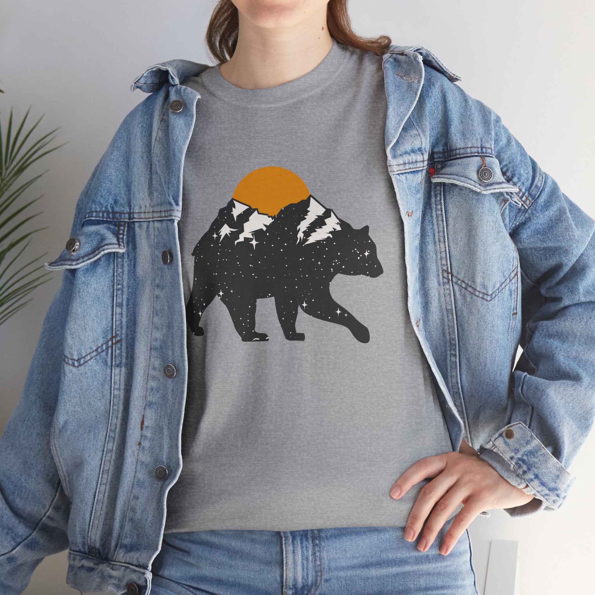 Outdoor Camping Mountains Bear Unisex Graphic Novelty Shirt Tee