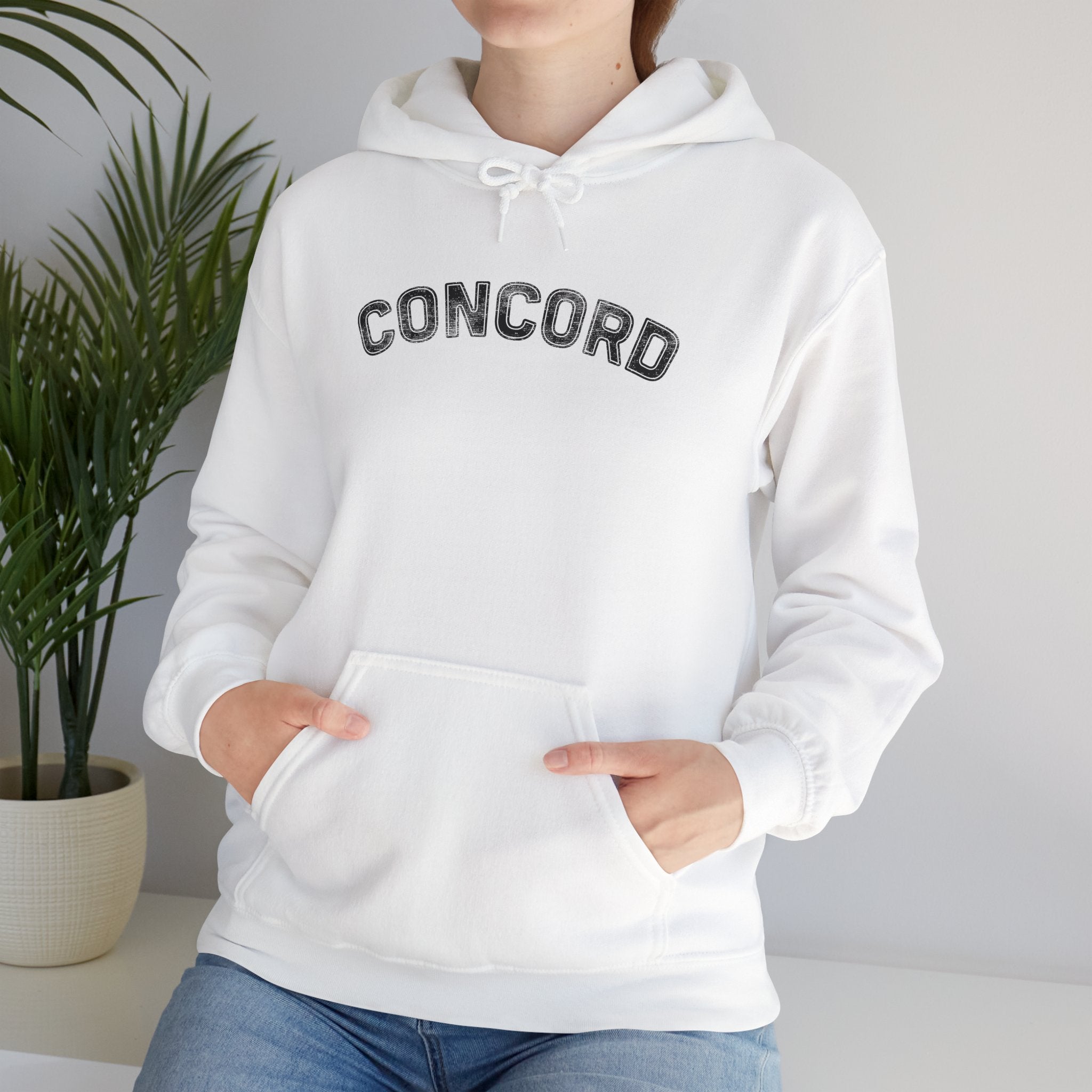 Concord North Carolina NC Curved Font Hoodie