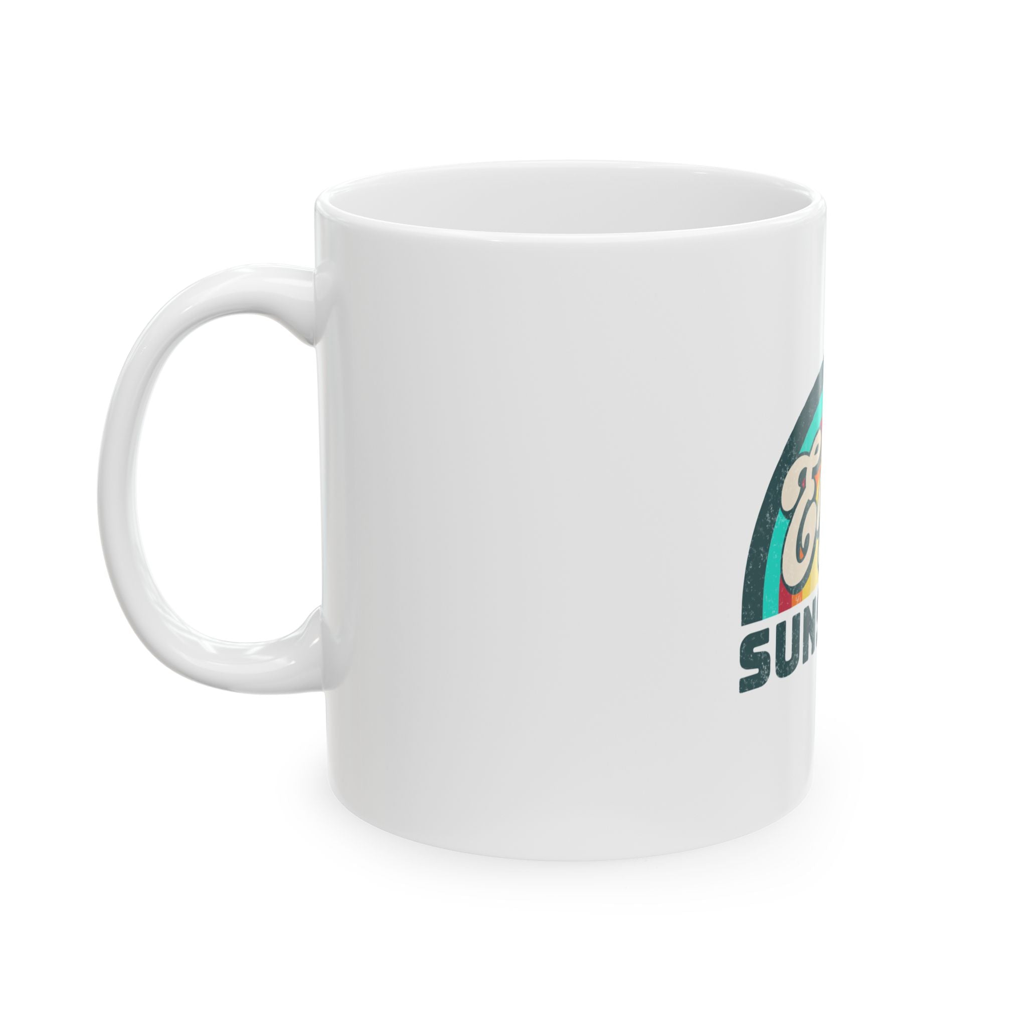 Enjoy Sunshine Cute Boho Retro Graphic Novelty Ceramic Coffee Mug