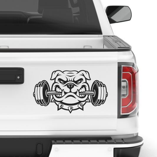 Bull Dog Gym Fitness Barbell Decal Sticker