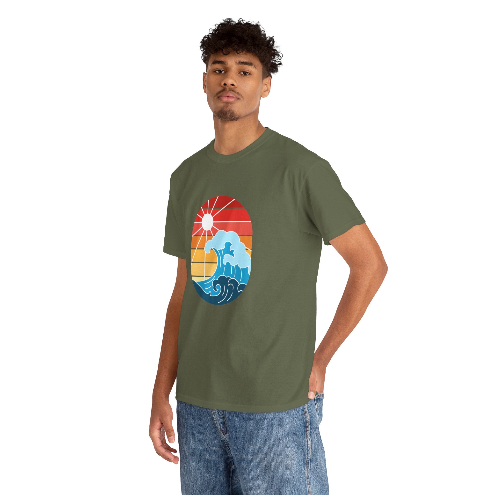 Wave Ocean Sunset Unisex Graphic Novelty Shirt Tee