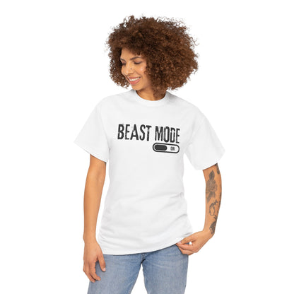 Beast Mode On Workout Fitness Gym Rat Unisex Heavy Cotton Tee