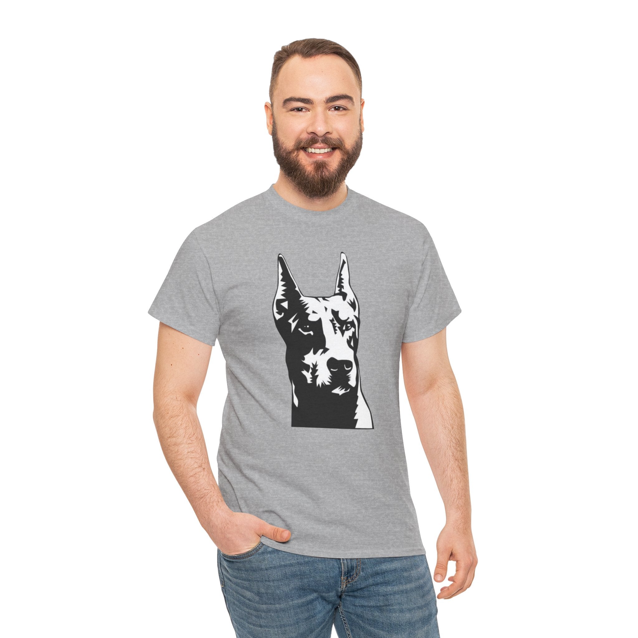 Doberman Dog Lover Cute Unisex Heavy Cotton Tee