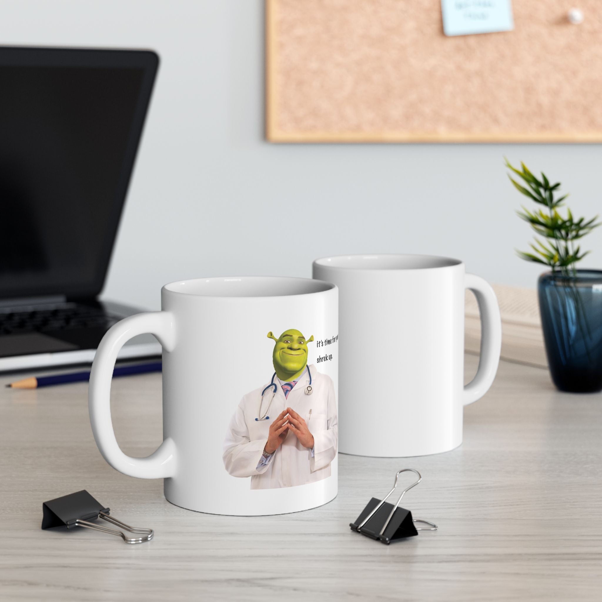 Funny Shrek Up Meme Coffee Ceramic Mug