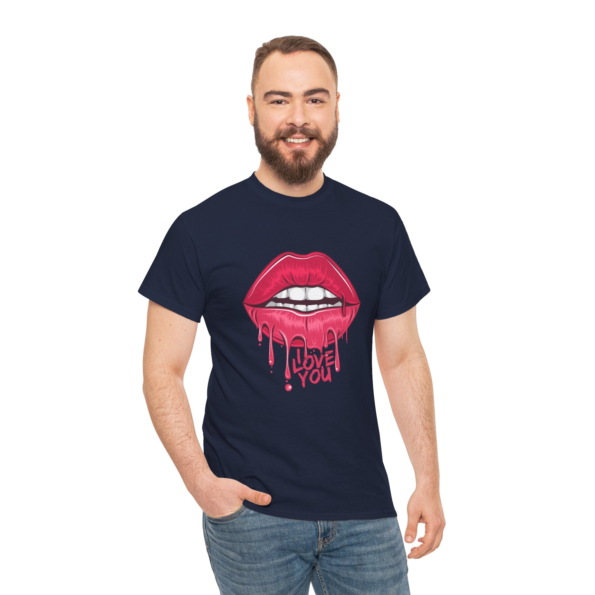 Lips Mouth I Love You Unisex Graphic Novelty T-Shirt