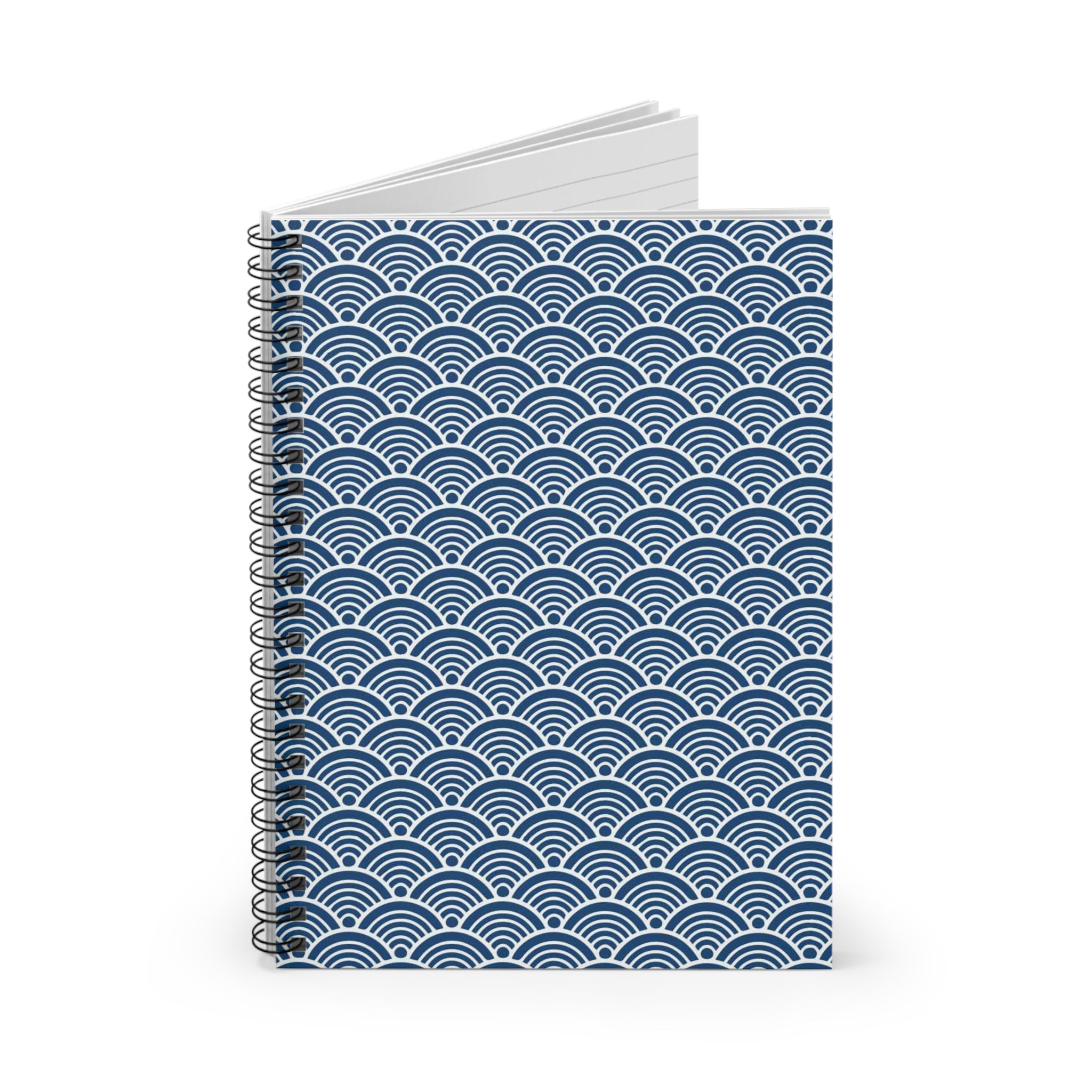 Cute Modern Blue Style Retro Spiral Journal Notebook