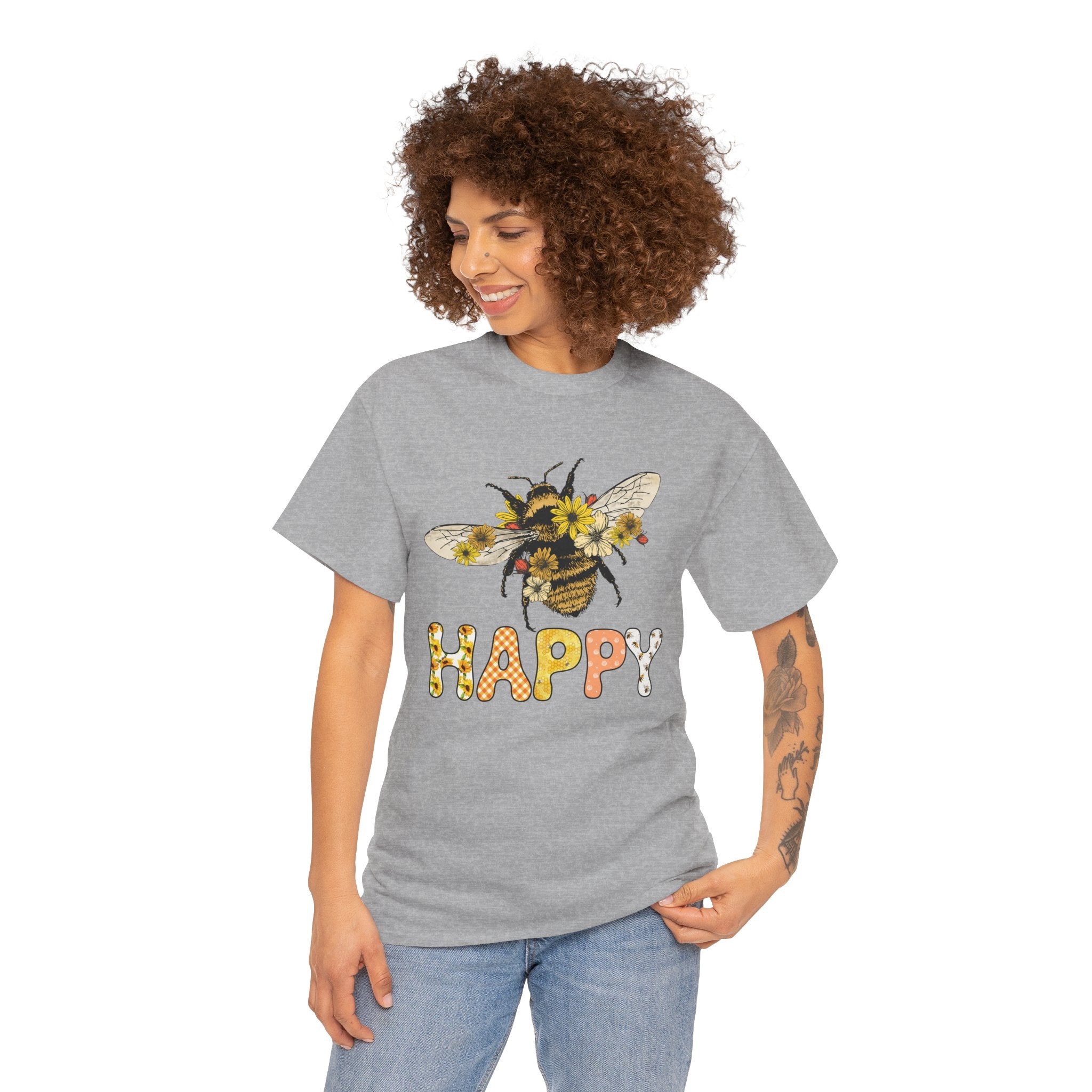 Happy Bee Cute Women's Boho Fashion T-Shirt