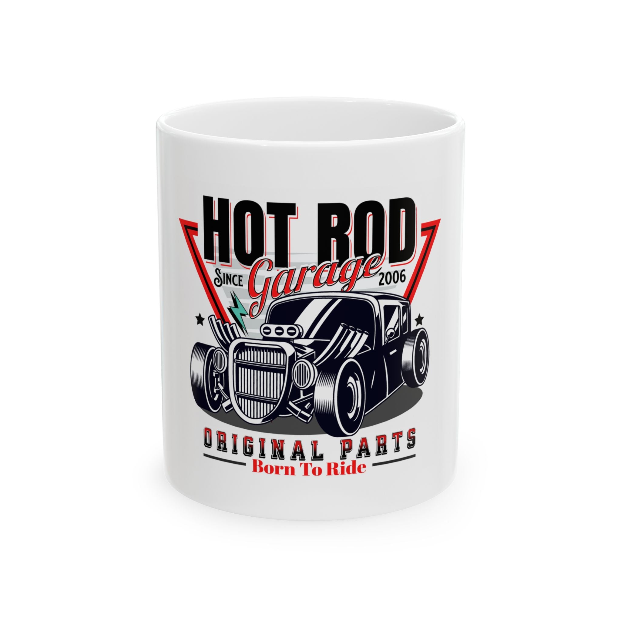 Old-School Hot Rod Muscle Car Mechanic Novelty Ceramic Coffee Mug