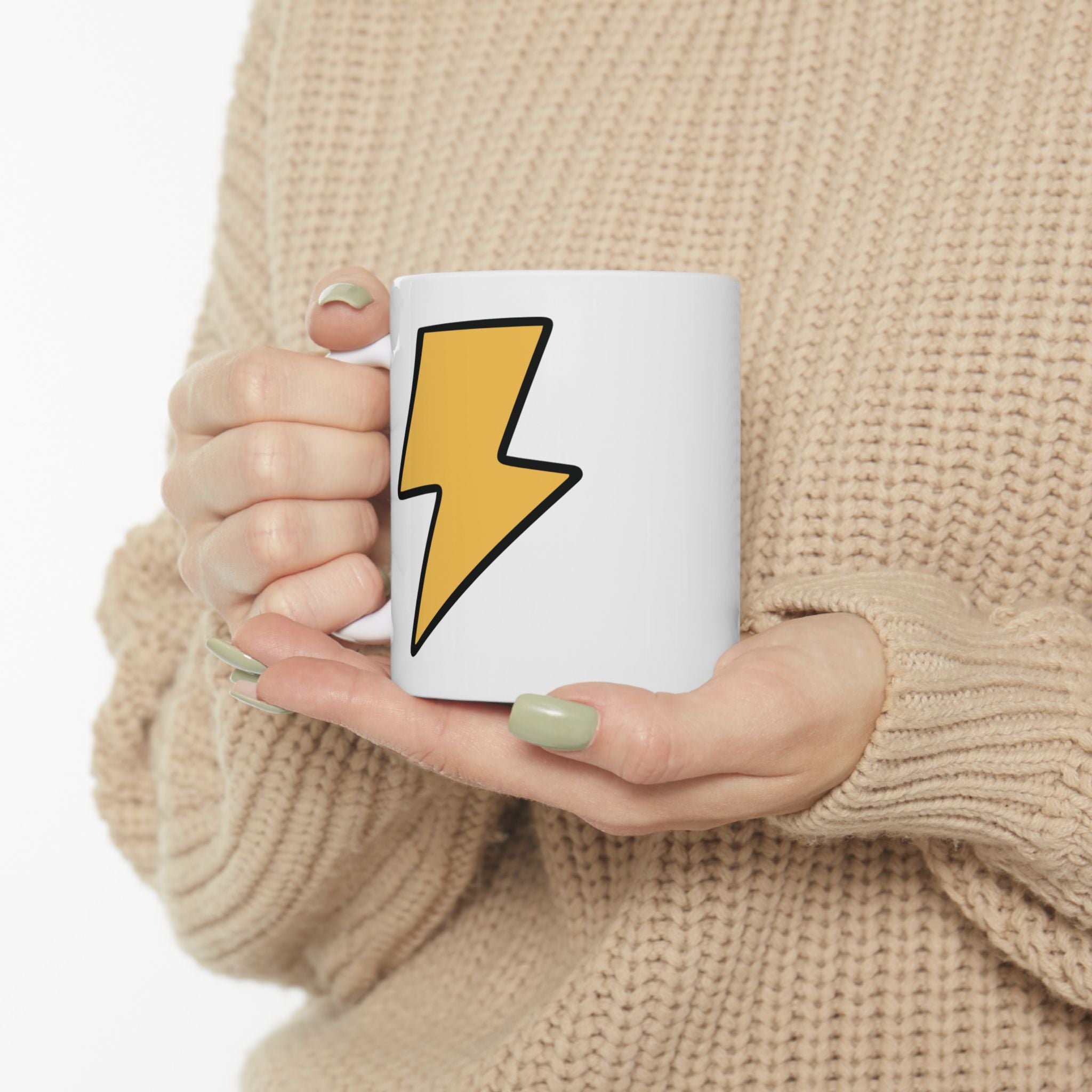 Cute Vintage Retro Lightning Bolt Ceramic Coffee Mug