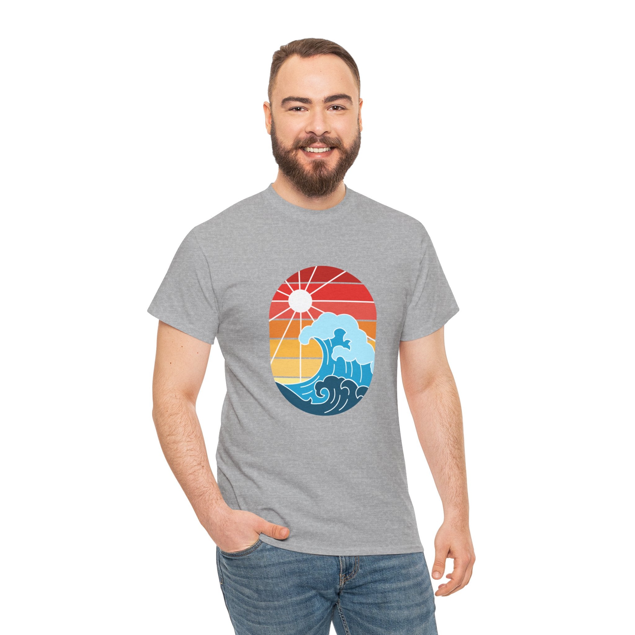 Wave Ocean Sunset Unisex Graphic Novelty Shirt Tee