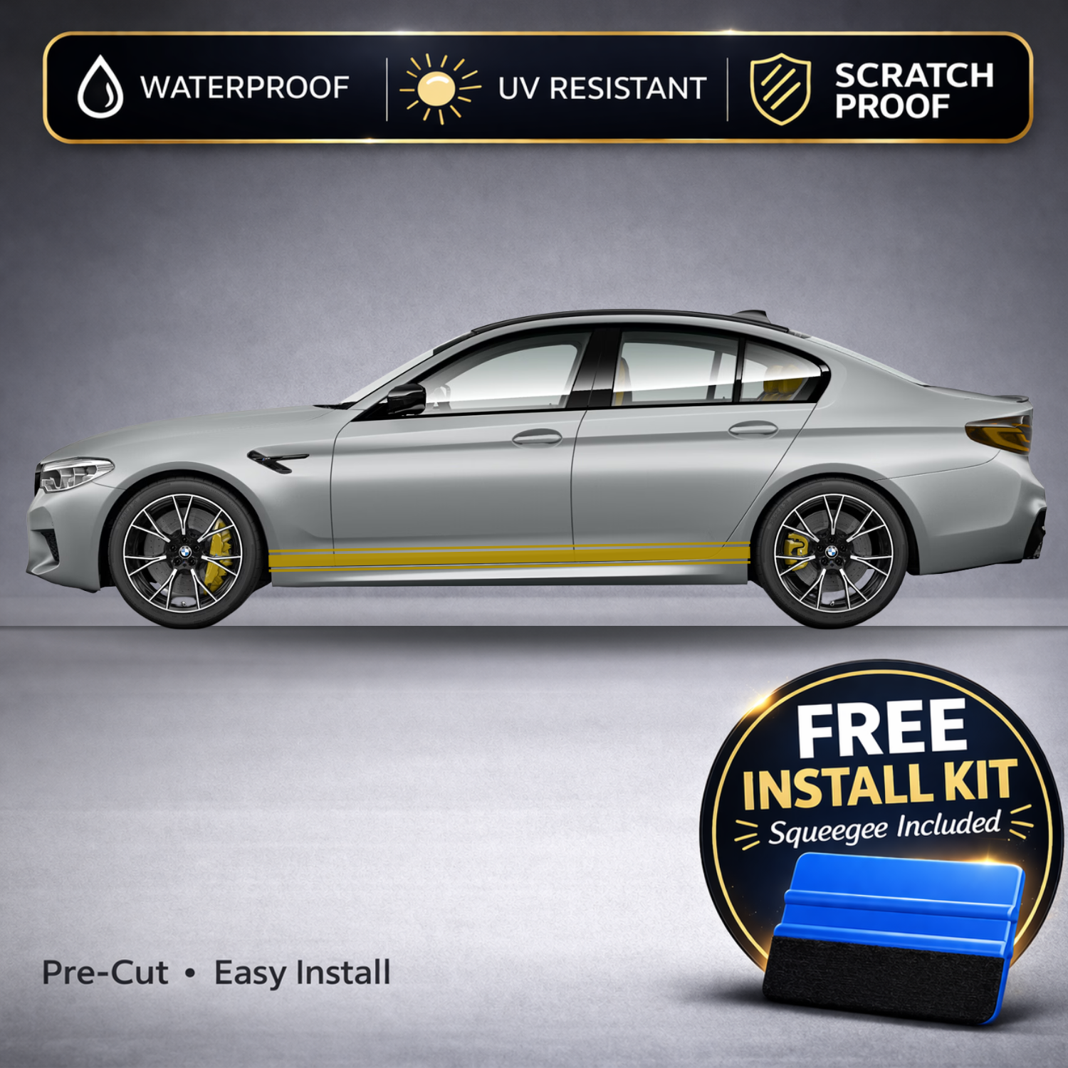 BMW M5 Single Rocker Stripe Decals - Side Stripe Kit Set of 2 (F90, 2018-Present)