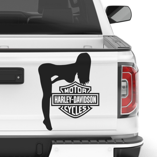 Harley Davison Logo Sexy Women Motorcycle Chopper Decal Sticker