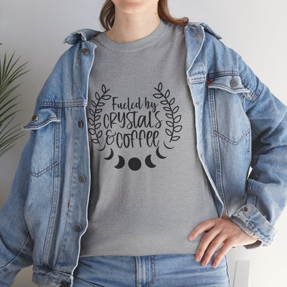 Fueled By Crystals And Coffee Funny Unisex Graphic Novelty Tee