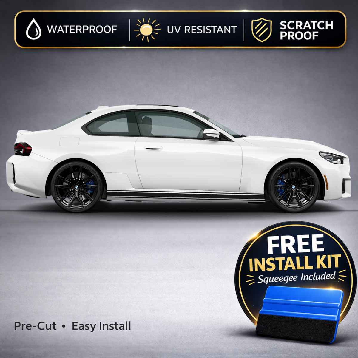 BMW M2 Double Rocker Stripe Decals - Side Stripe Kit Set of 2 (G87, 2023-Present)