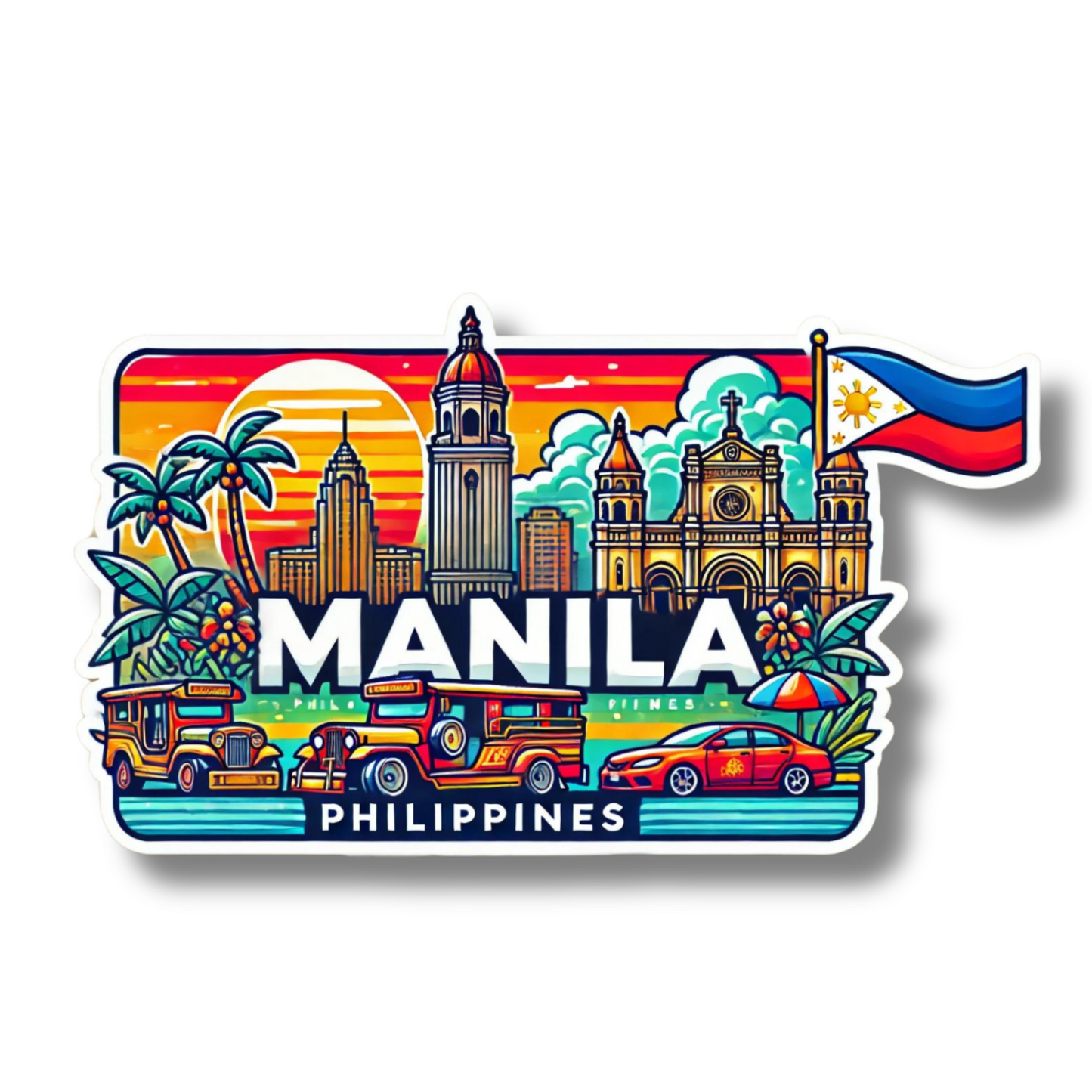 Manila Philippines Souvenir Sticker For Car Laptop