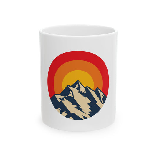 Retro Vintage Sunset Mountain Camping Outdoor Ceramic Coffee Mug