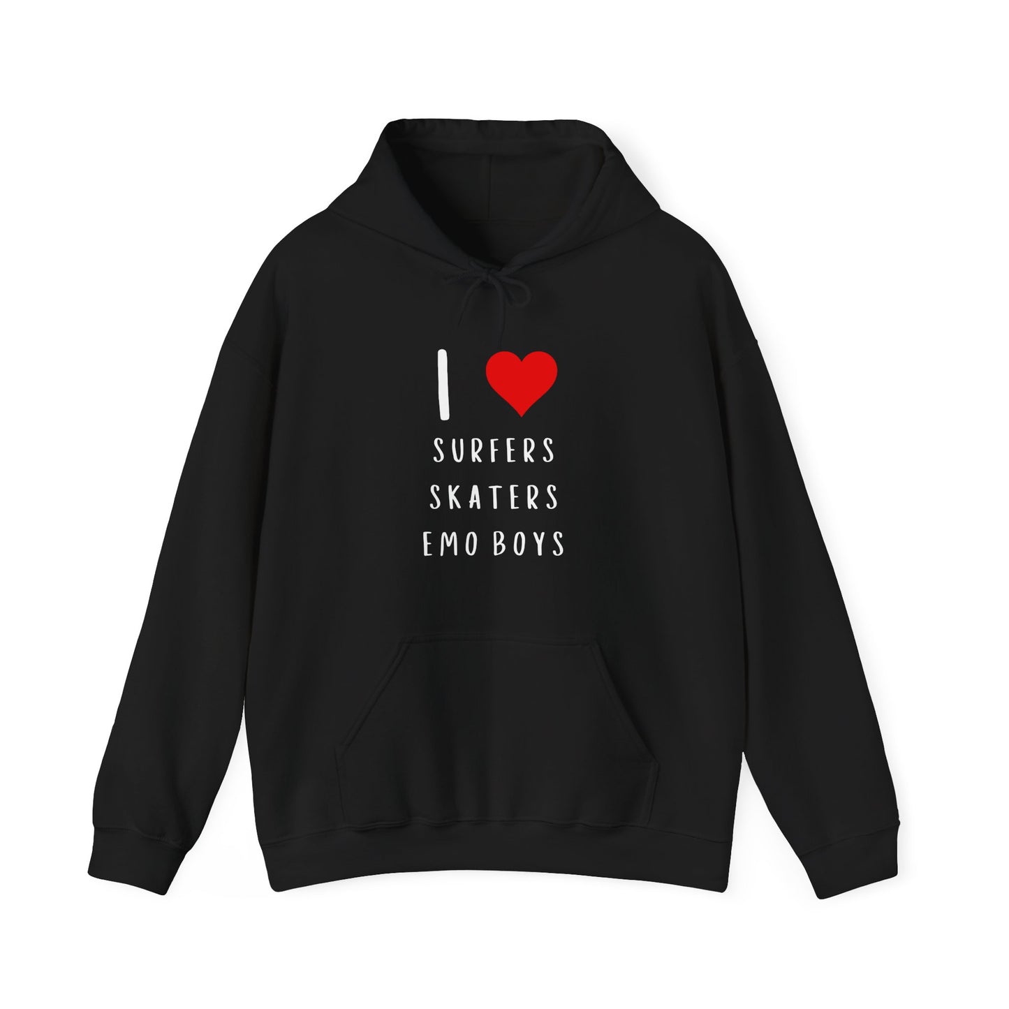 Funny Women's I Love Surfers Skaters Emo Boys Graphic Novelty Hoodie