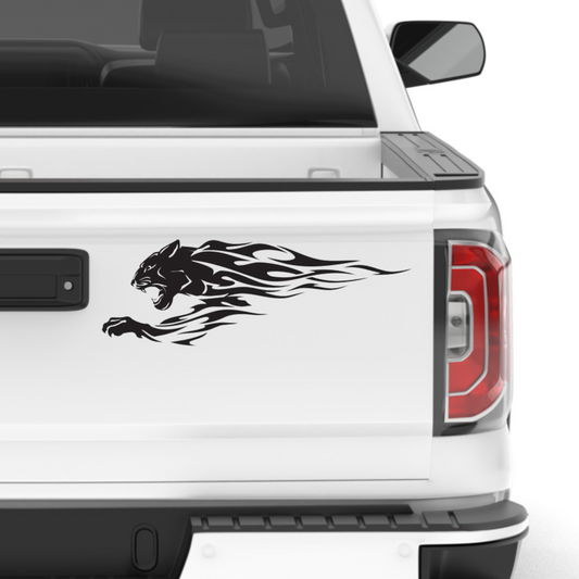 Leopard Animal Tiger Flame Decal Sticker