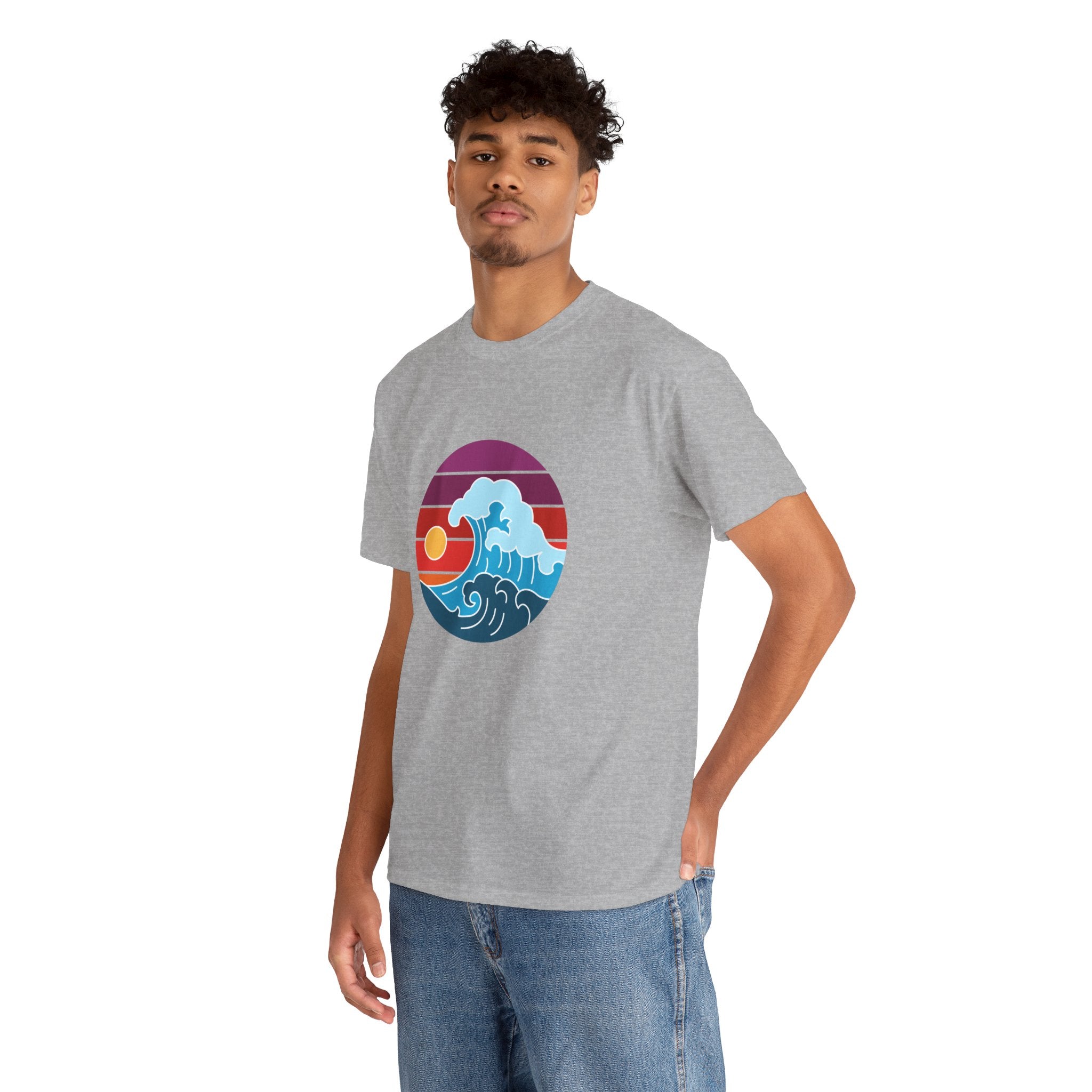 Wave Sunset Ocean Unisex Graphic Novelty Shirt Tee