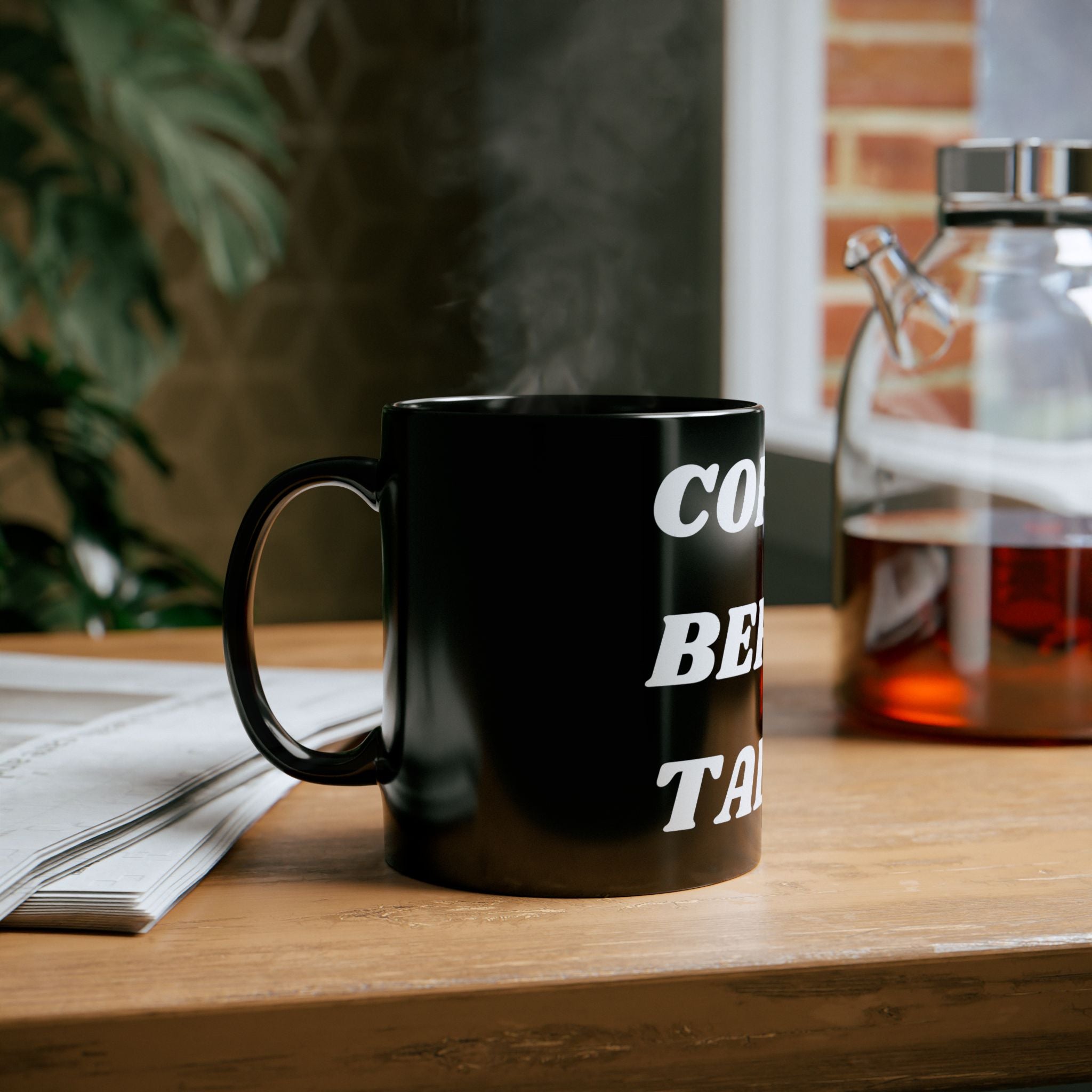 Coffee Before Talkie Funny Humor Office Gift Ceramic Black Coffee Mug